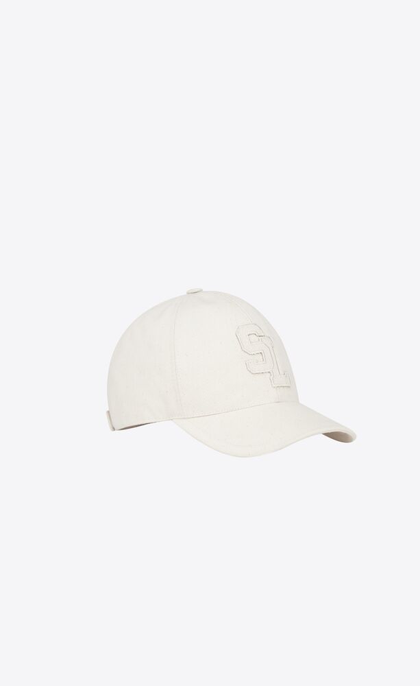 SL Baseball cap in cotton canvas | Saint Laurent | YSL.com