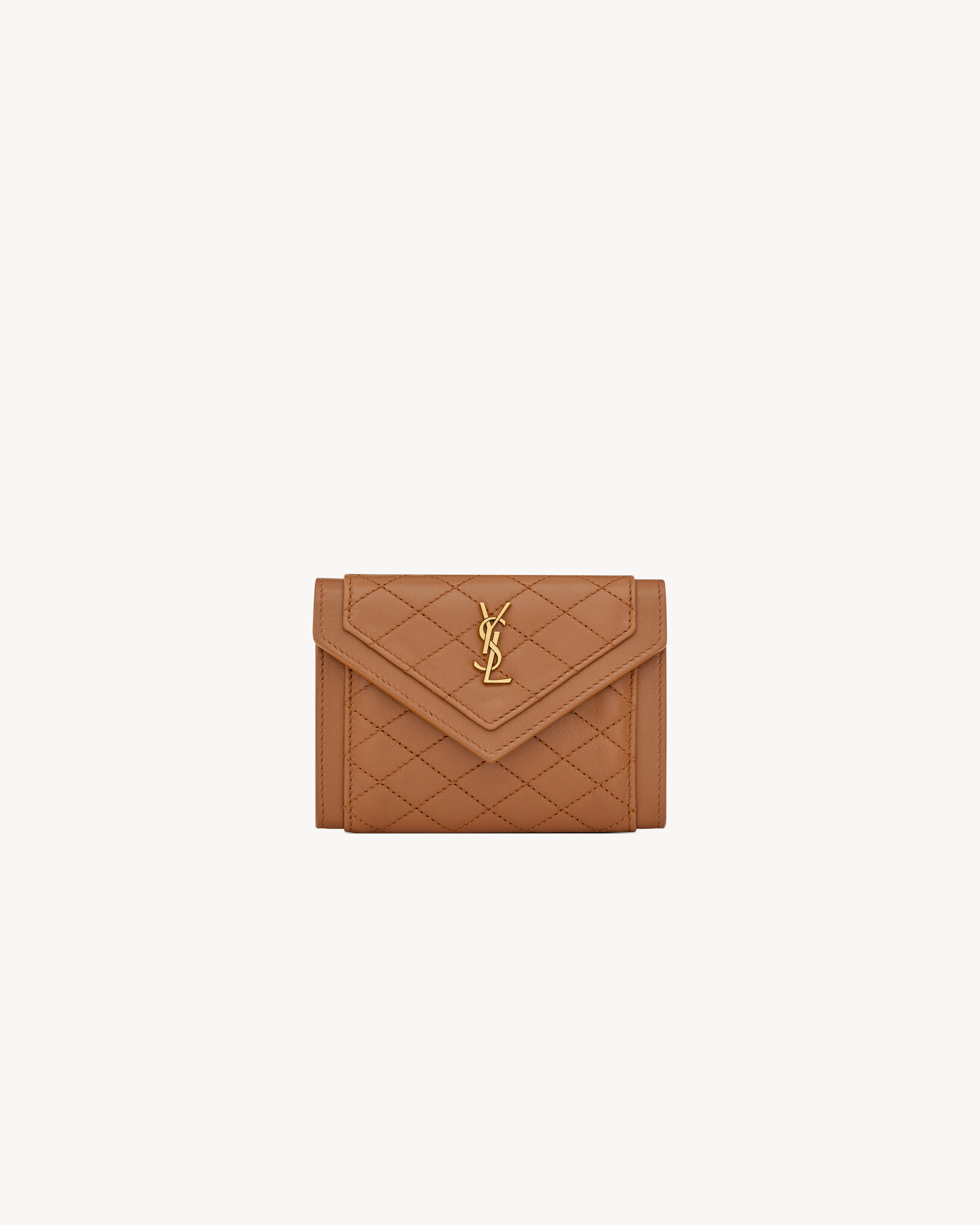 YSL  Small Gaby Quilted Lambskin Leather Wallet 