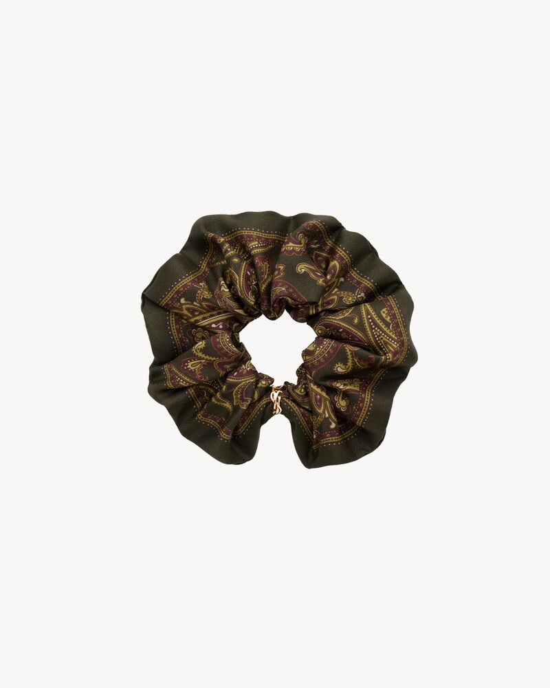 CASSANDRE scrunchie in paisley silk twill