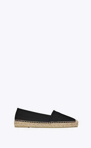 Yves Saint Laurent, Shoes, Ysl Saint Laurent Logo Leather Espadrilles  Slipon Shoe Size 375 Black