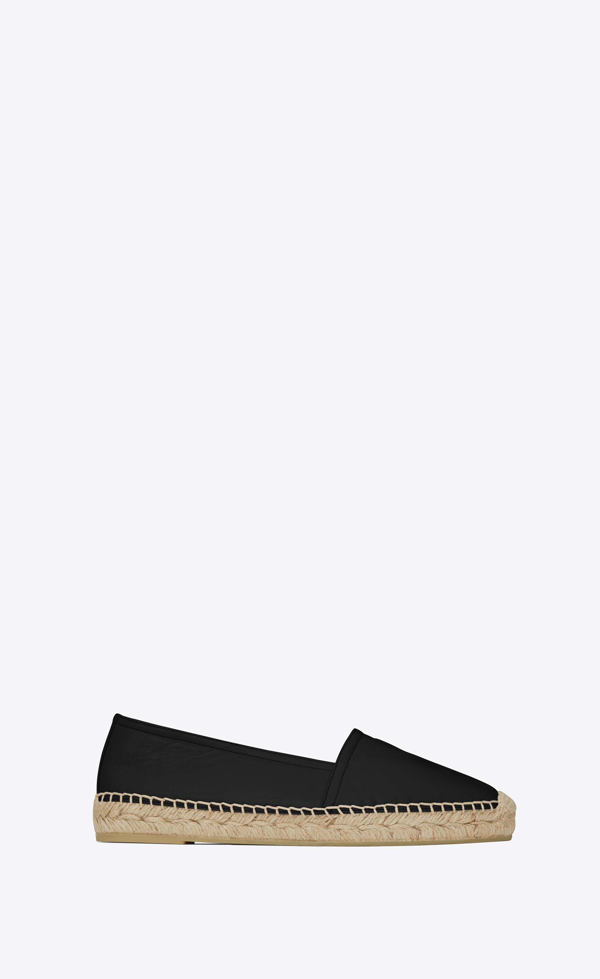 Yves Saint Laurent, Shoes, Ysl Black Leather Logo Espadrille