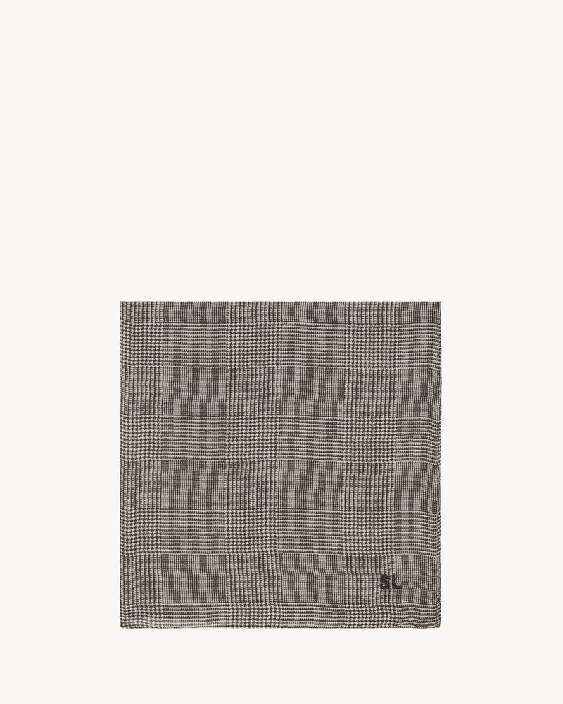 SL pocket square scarf in prince of wales silk charmeuse