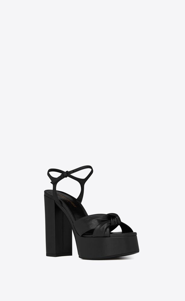 BIANCA Platform sandals in smooth leather | Saint Laurent | YSL.com