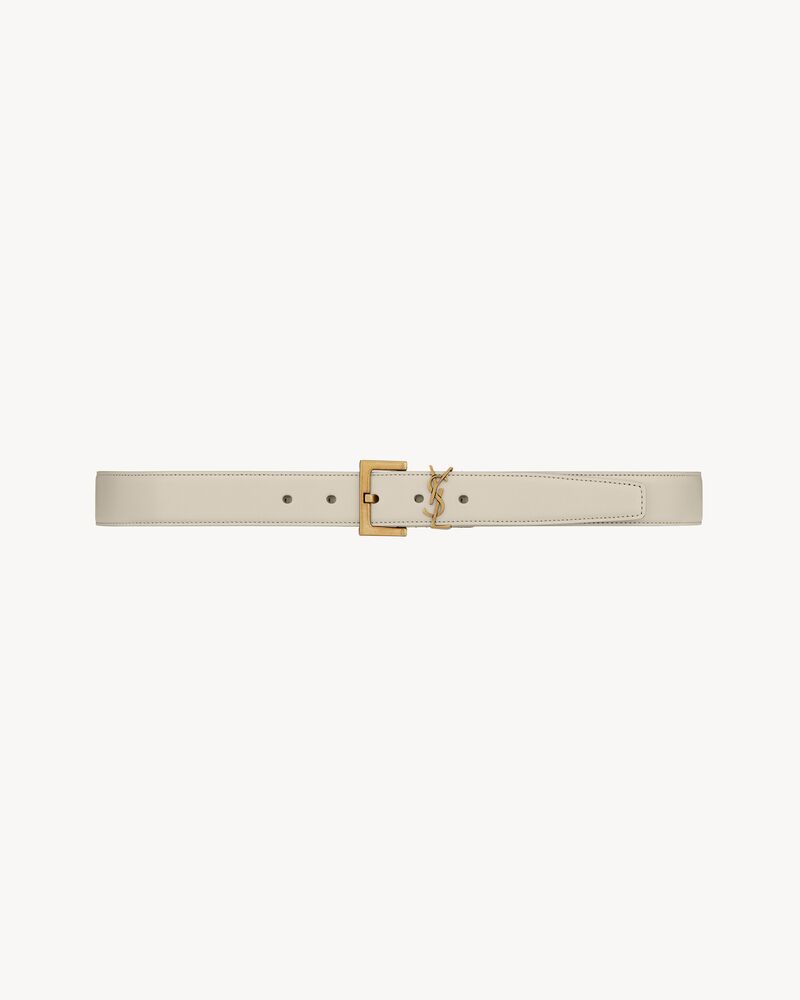 CASSANDRE BELT WITH SQUARE BUCKLE IN SHINY BOX SAINT LAURENT LEATHER