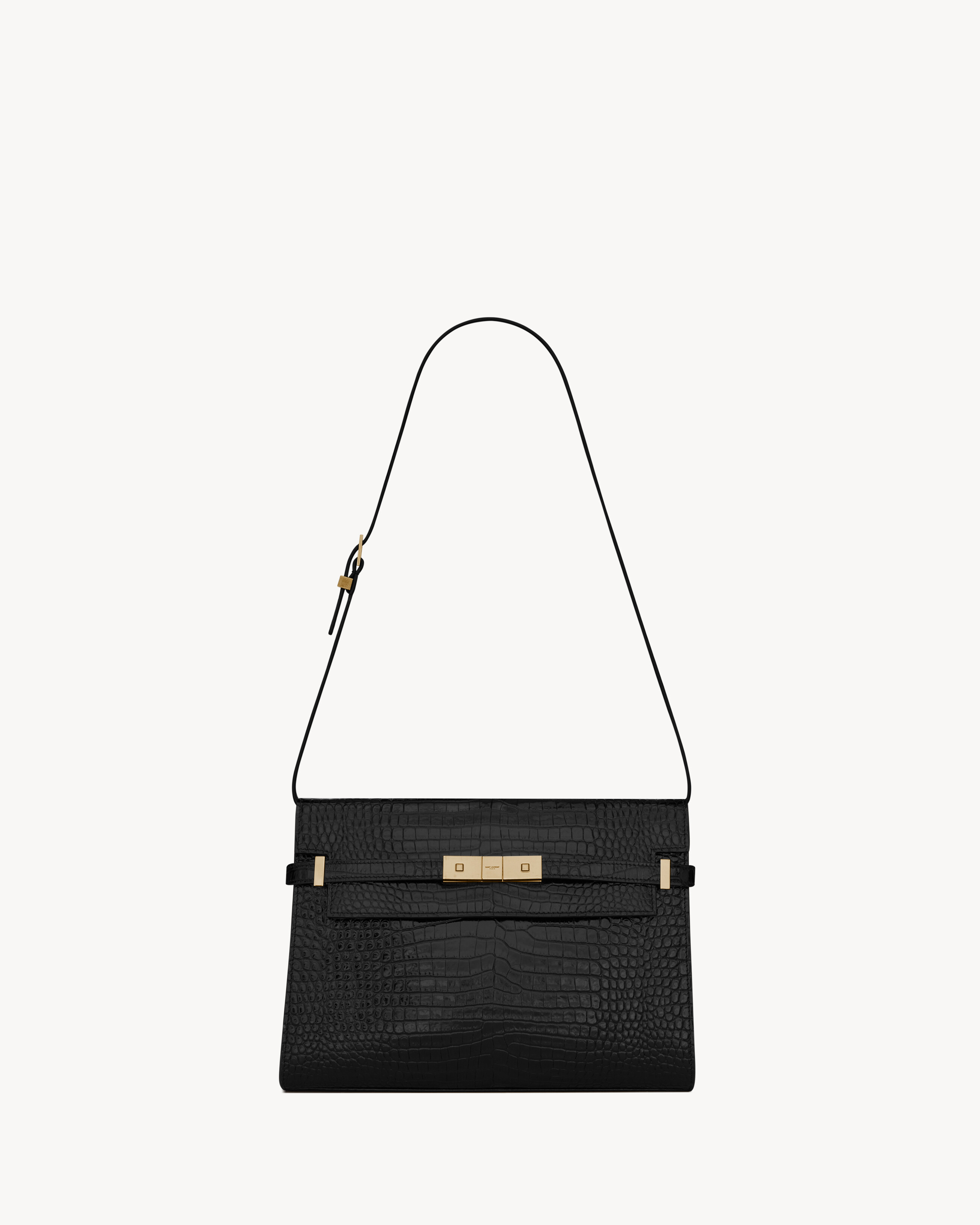 MANHATTAN in crocodile-embossed shiny leather