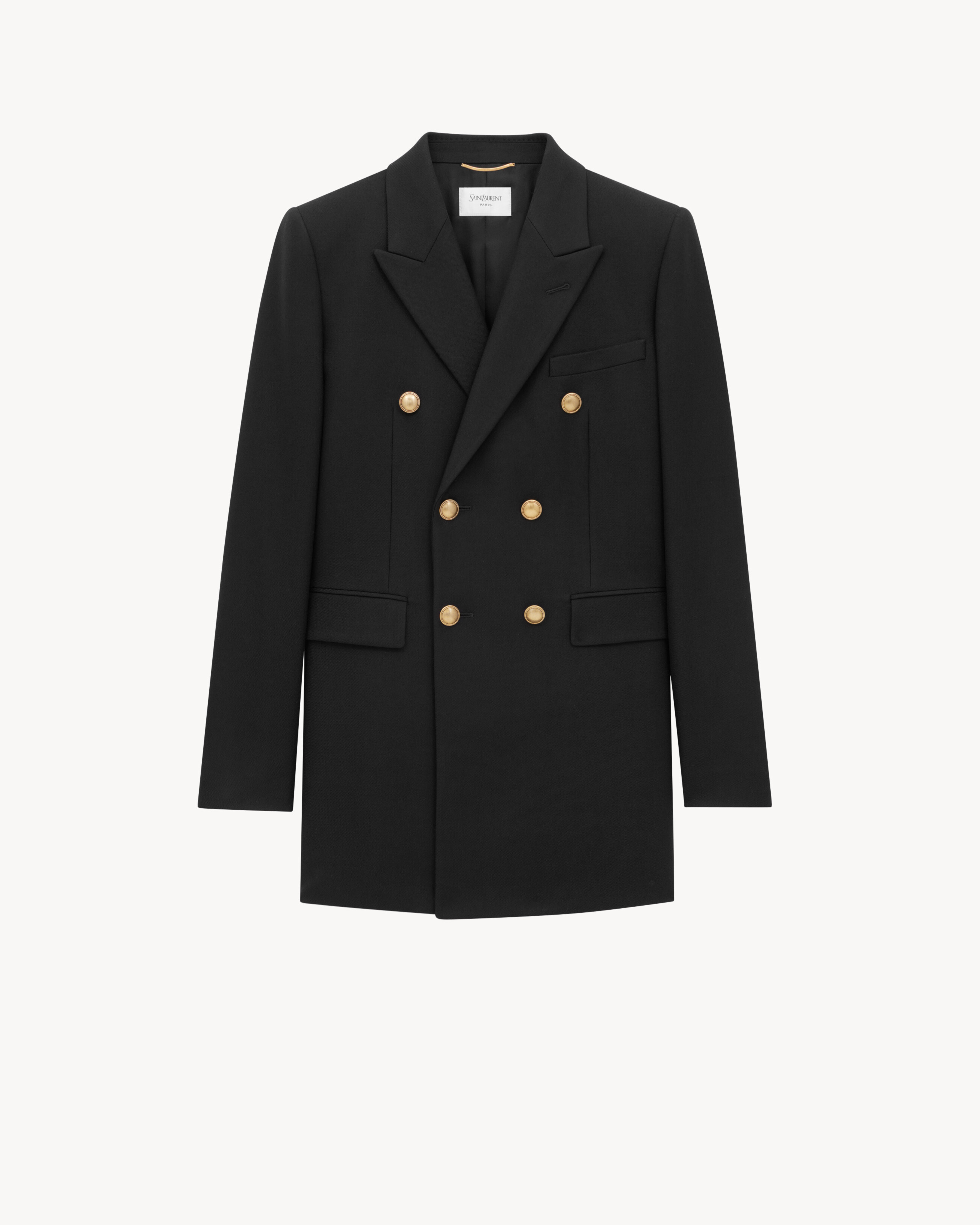 blazer em gabardine de lã