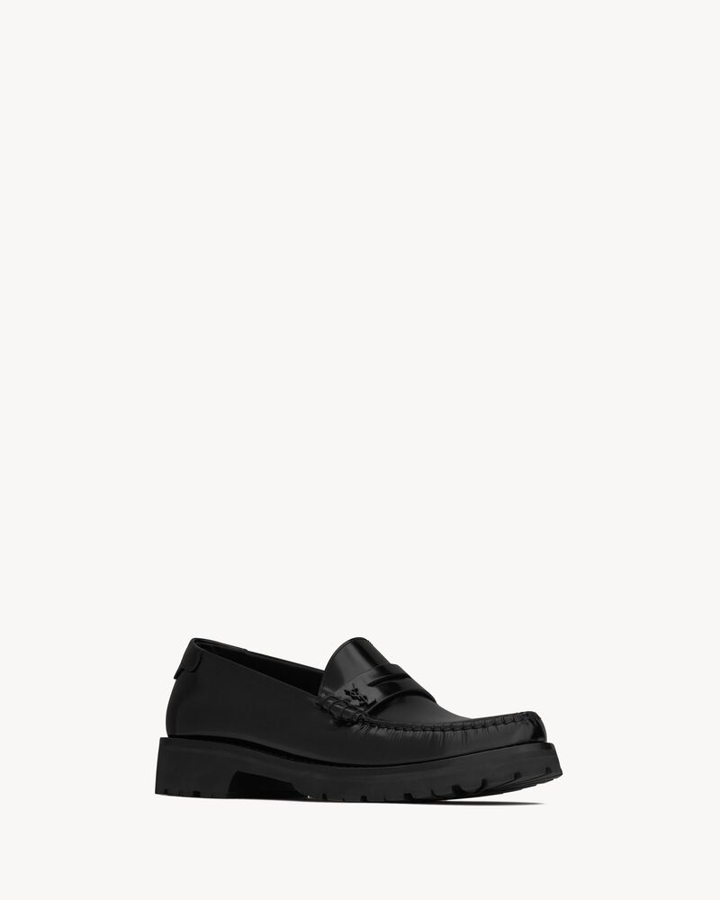 Le Loafer chunky penny slippers in glazed leather