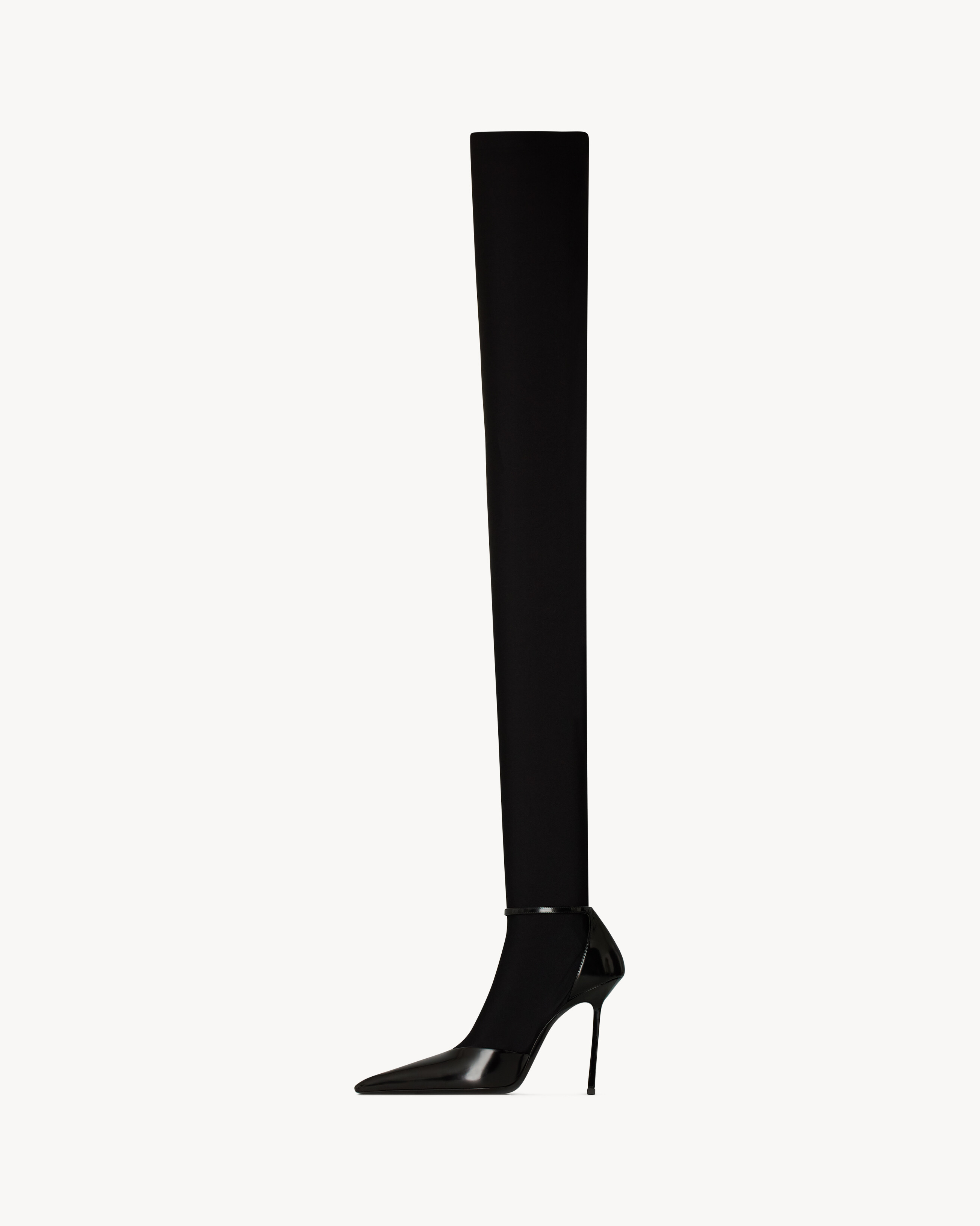 LEE over-the-knee boots in leather and jersey