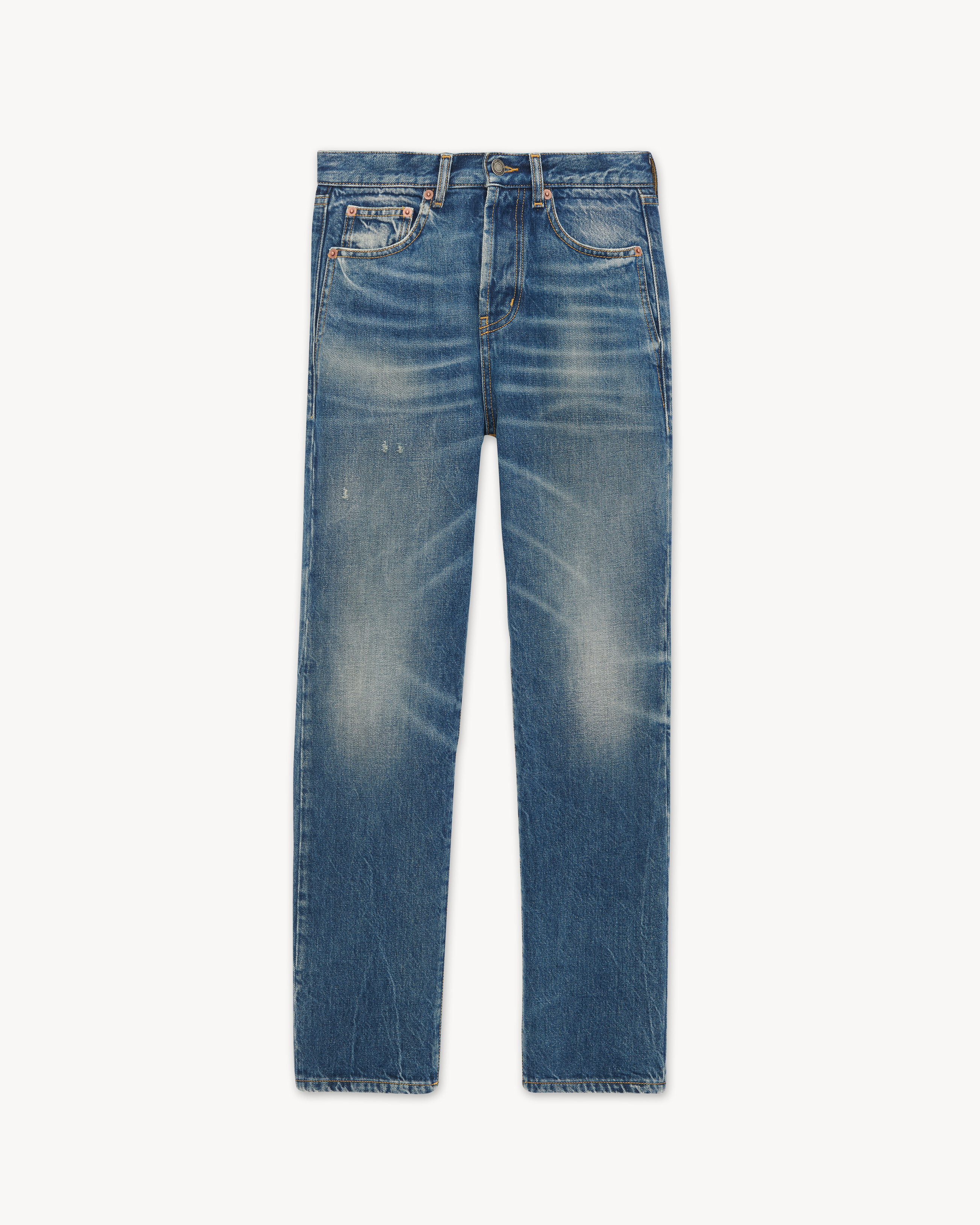 Authentic slim-fit jeans in Deauville beach blue denim | Saint