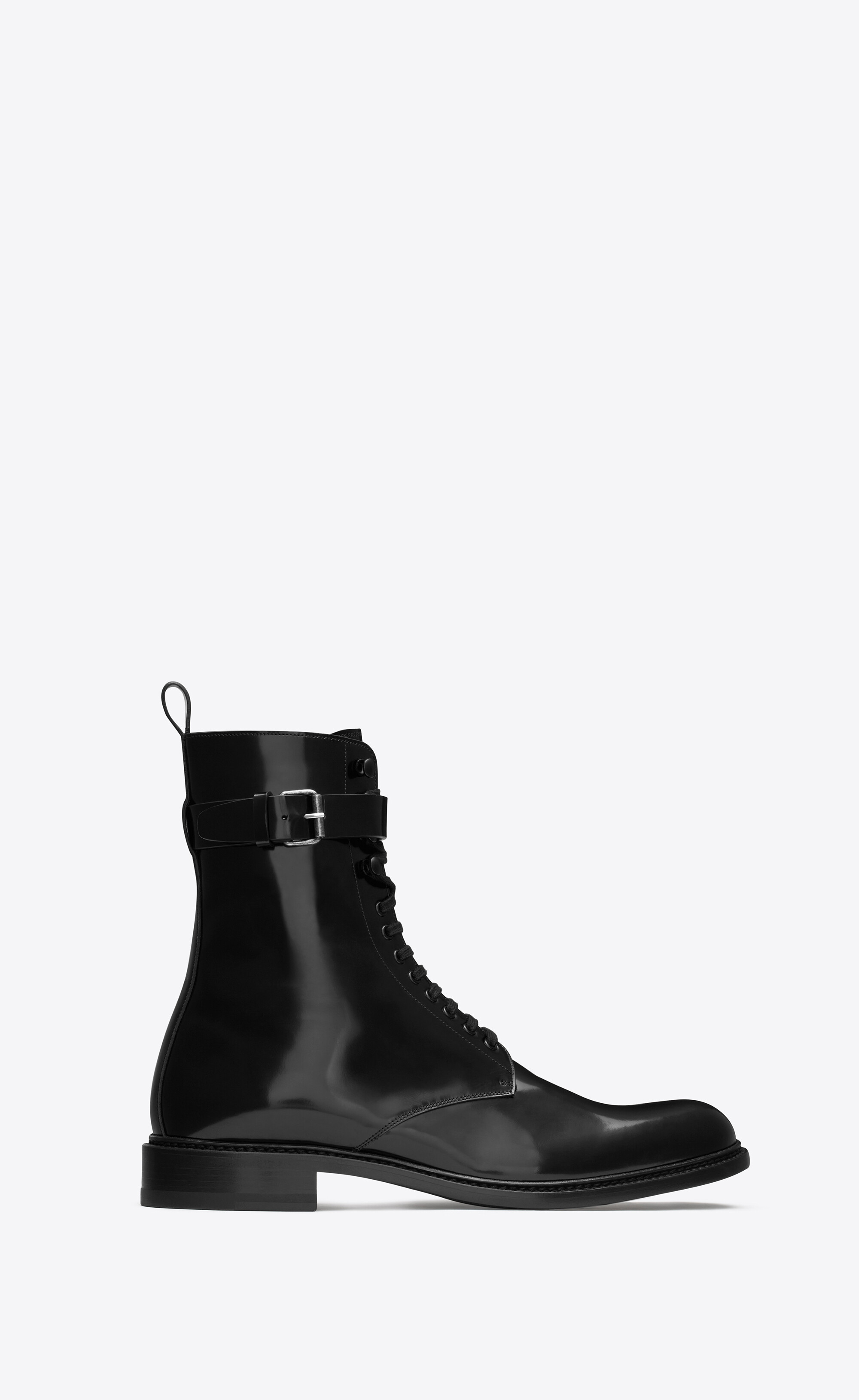 ARMY laced boots in glazed leather | Saint Laurent | YSL.com