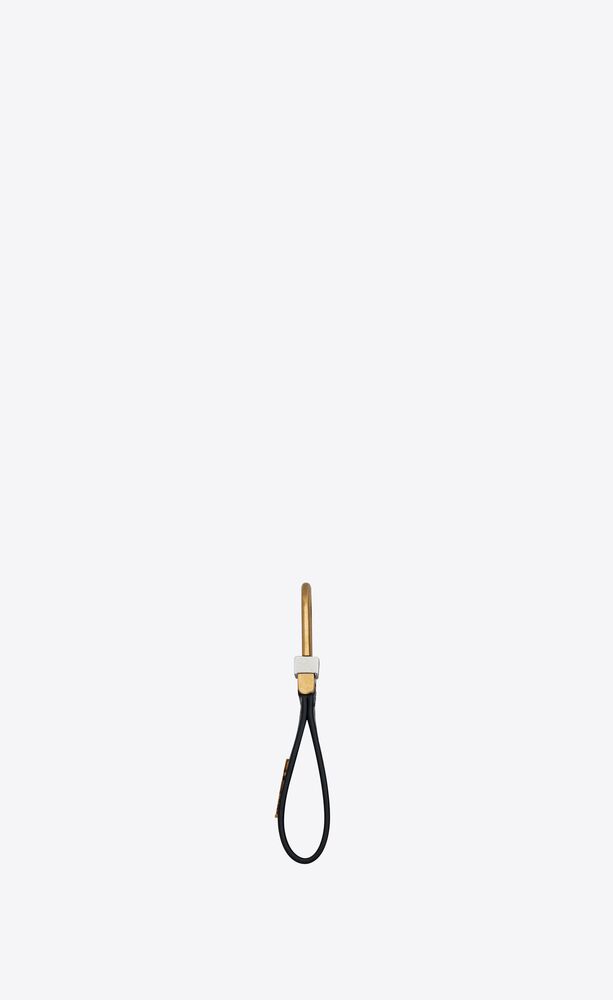 Saint Laurent Cassandre Key Ring in Smooth Leather