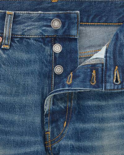 Straight-leg jeans in DEAUVILLE beach blue denim | Saint Laurent | YSL.com