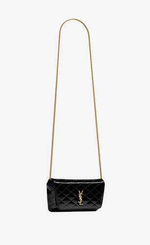 GABY chain phone holder in quilted patent leather | Saint Laurent | YSL.com