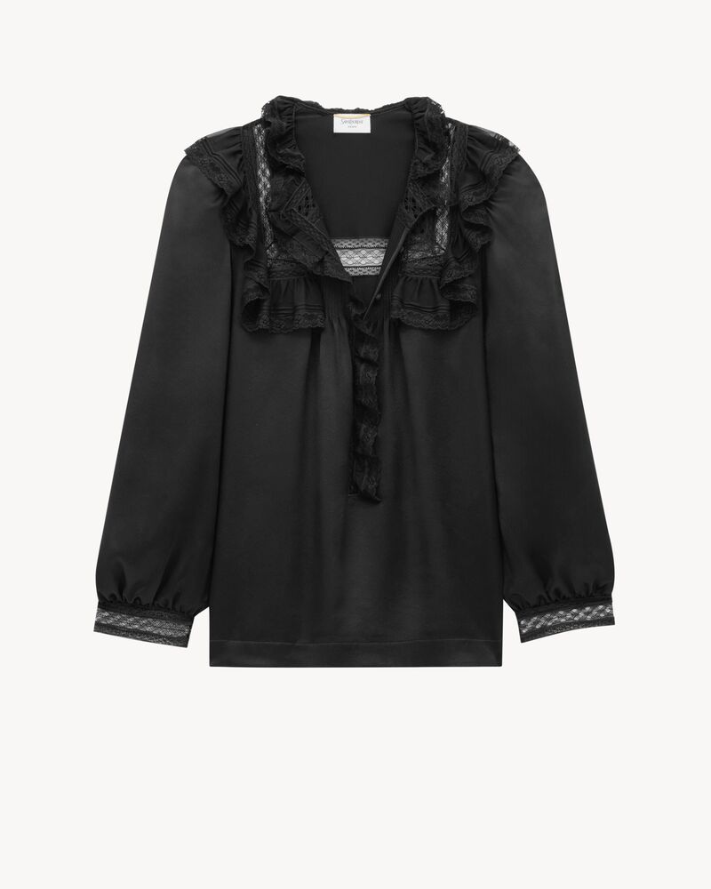 prairie blouse in silk satin