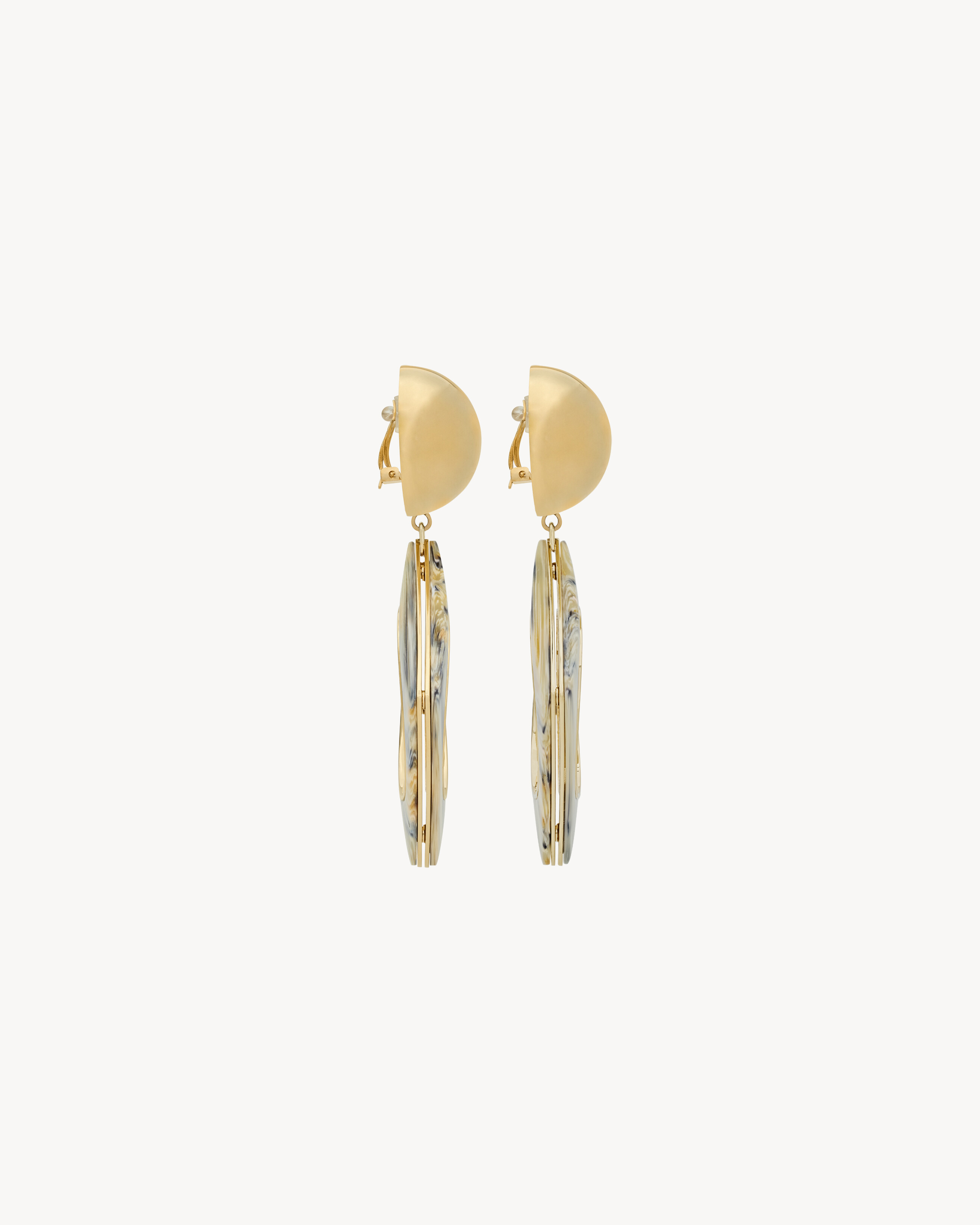 geometric earrings in resin and metal