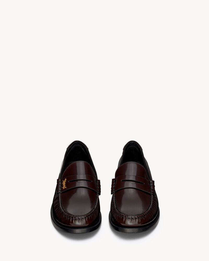 le loafer penny slippers in glazed leather