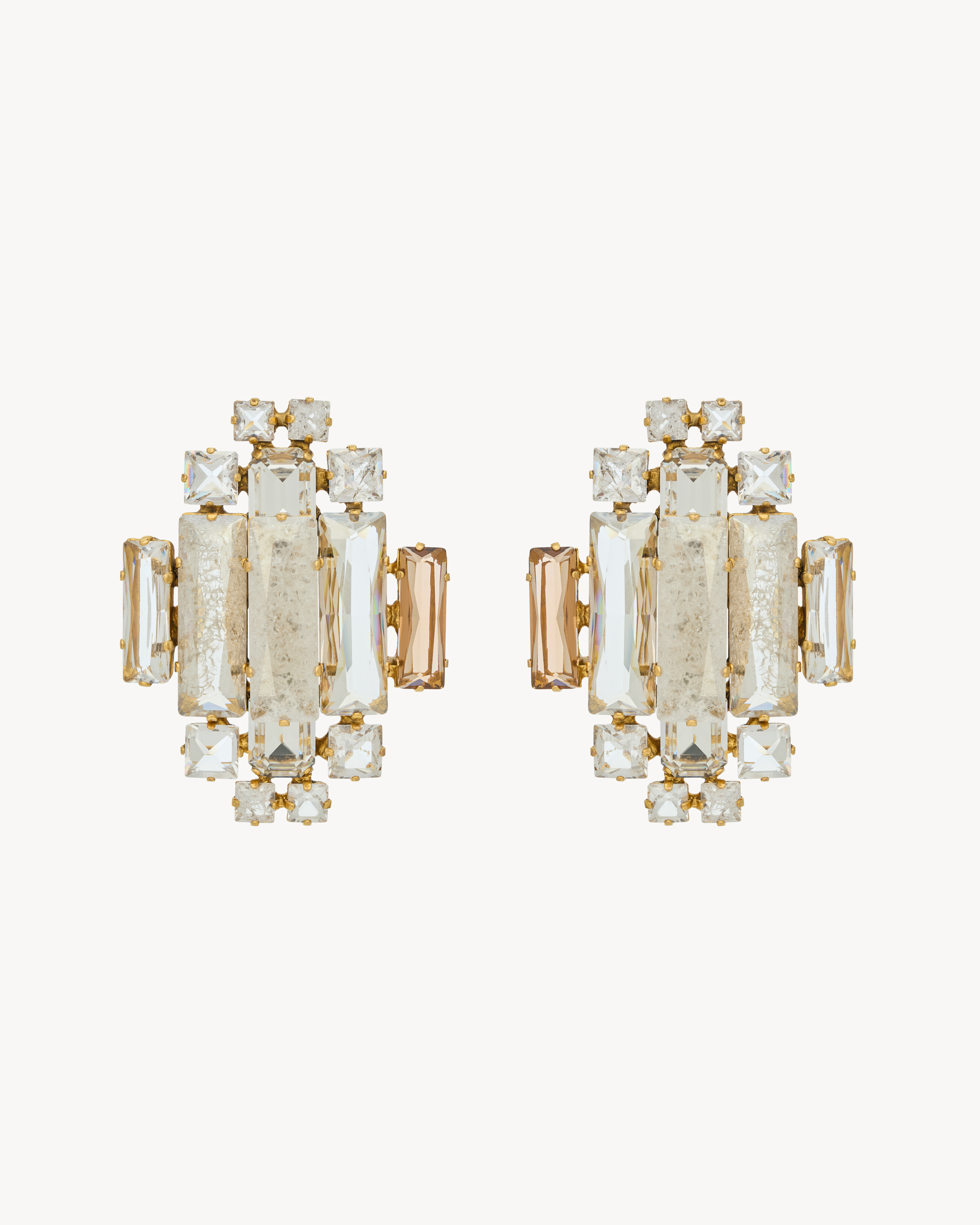 crystal medallion earrings