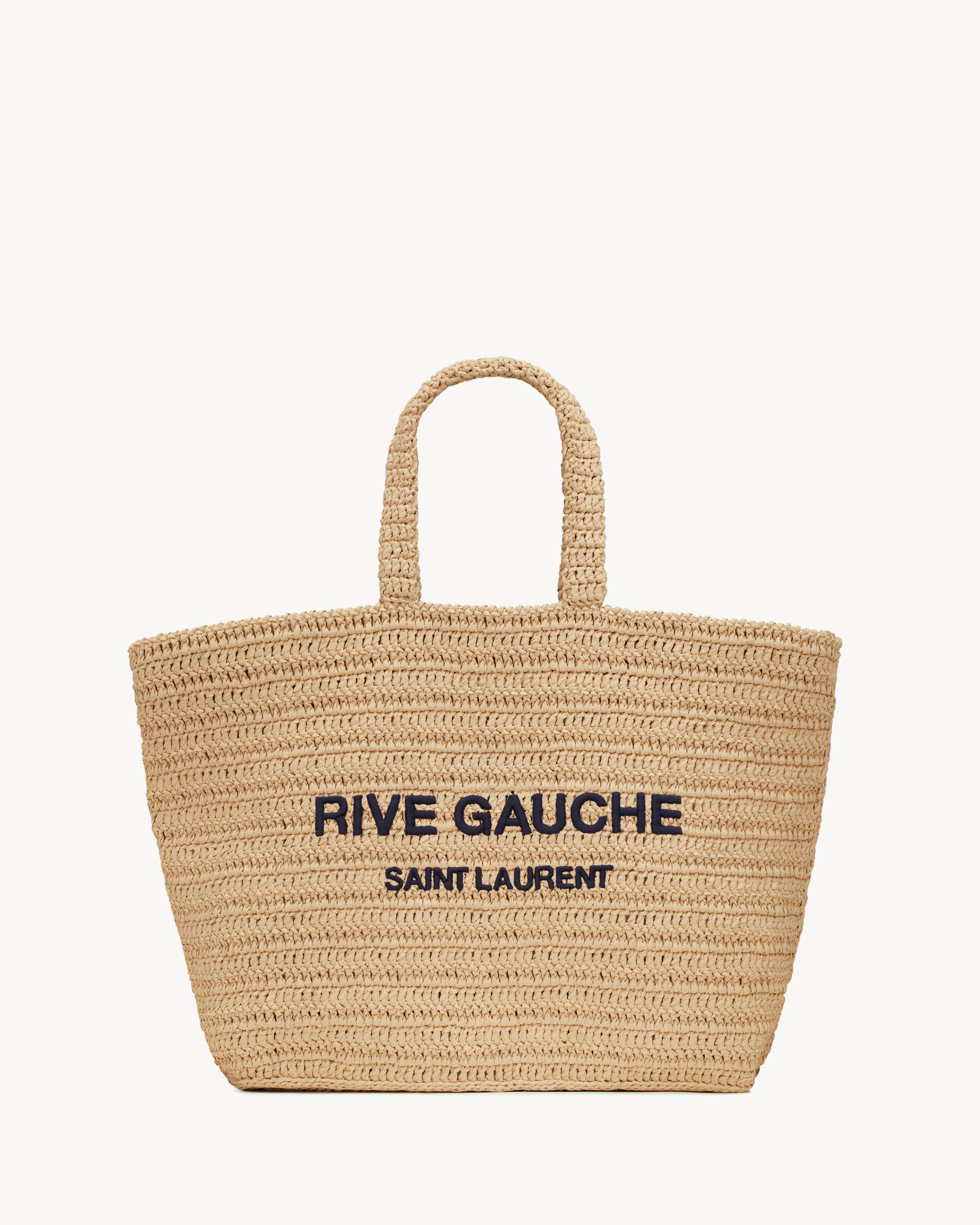 Saint Laurent Ysl Crochet Raffia Hobo Bag