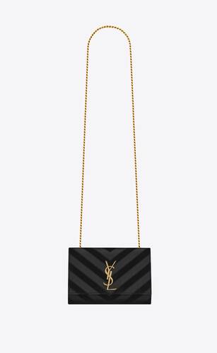 kate small chain bag in quilted leather and suede