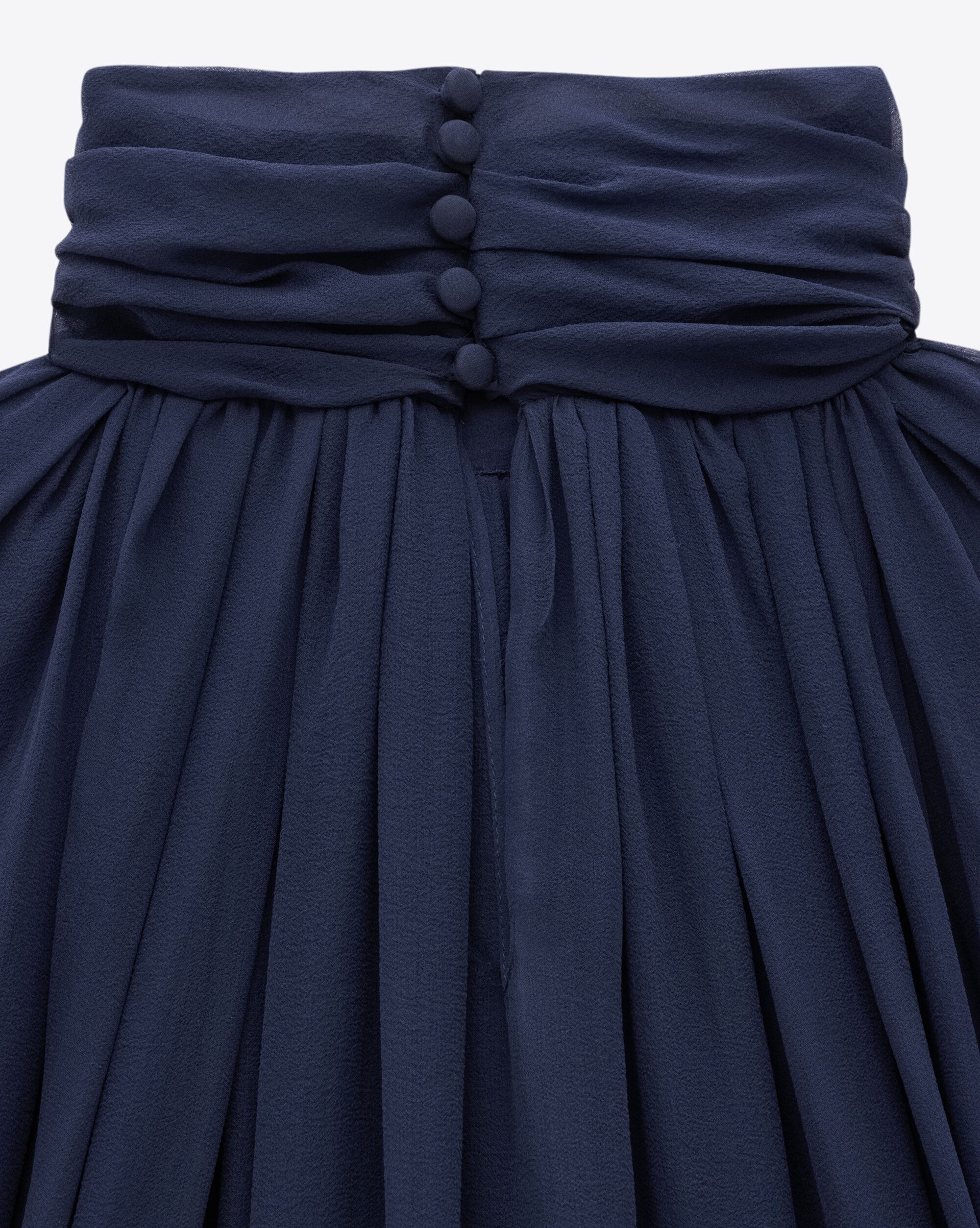 turtleneck blouse in silk muslin