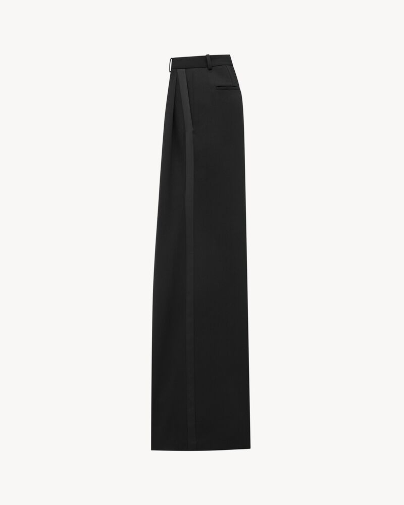 Pantaloni smoking in grain de poudre