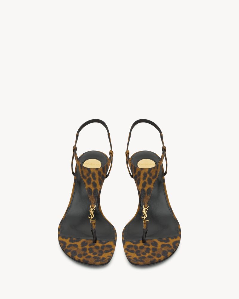 CASSANDRA wedges in leopard grosgrain