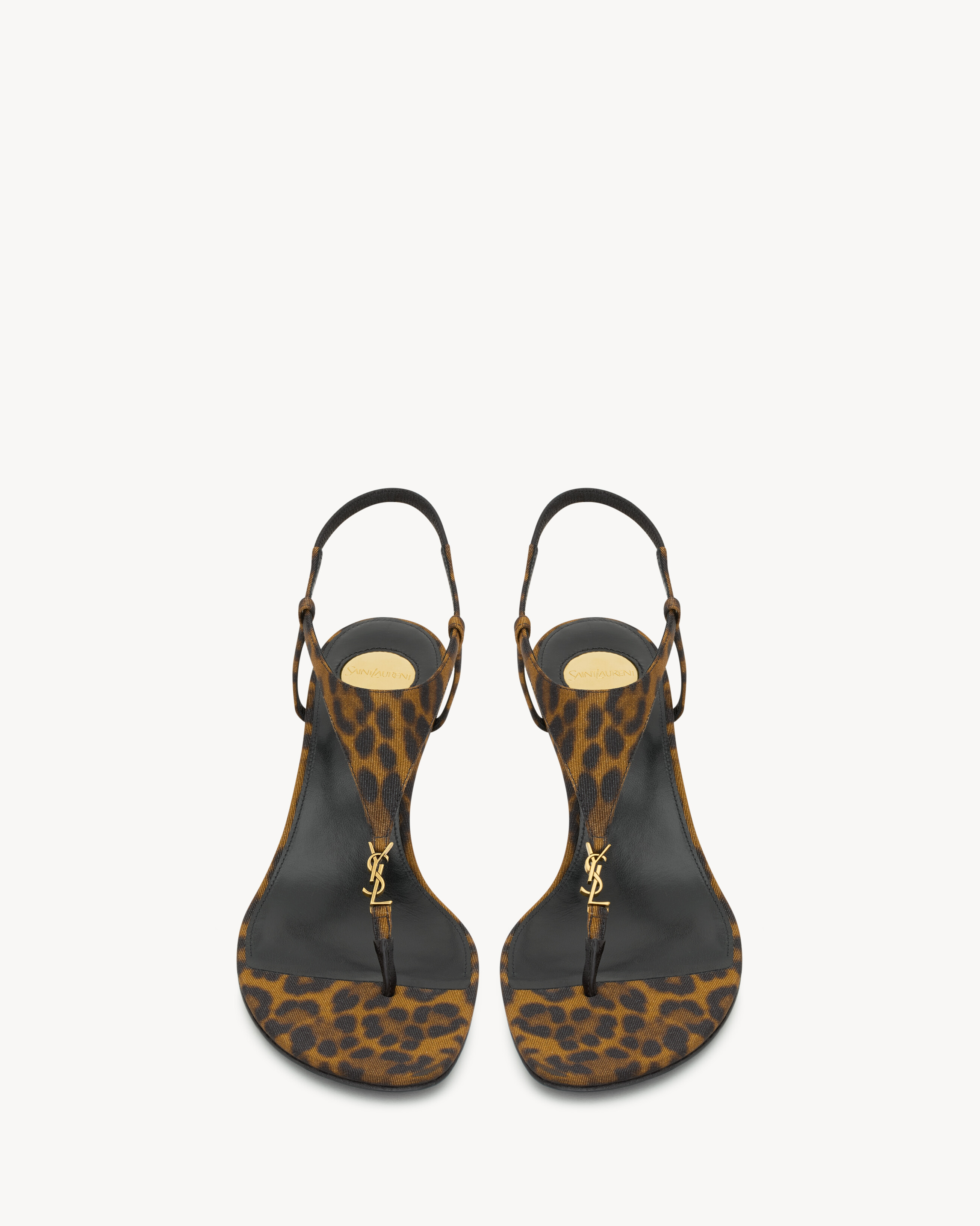 CASSANDRA wedges in leopard grosgrain