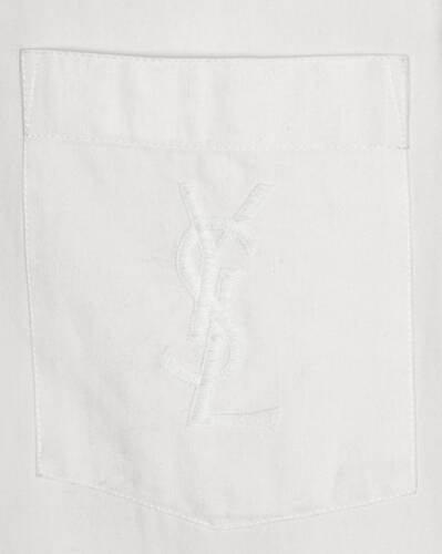 embroidered shirt in cotton and linen