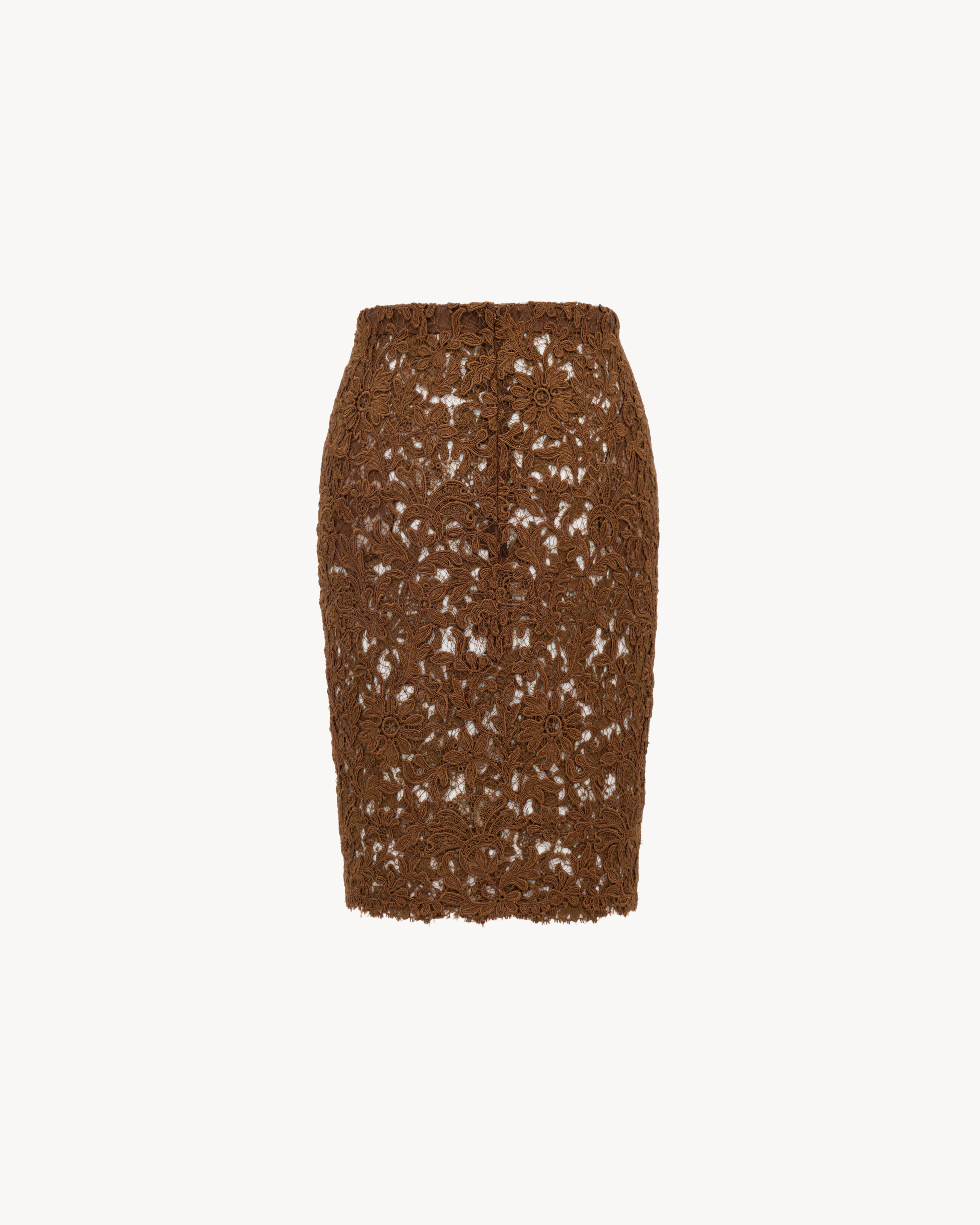 pencil skirt in guipure lace