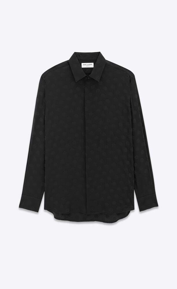 SHIRT IN DOTTED SHINY AND MATTE SILK | Saint Laurent | YSL.com