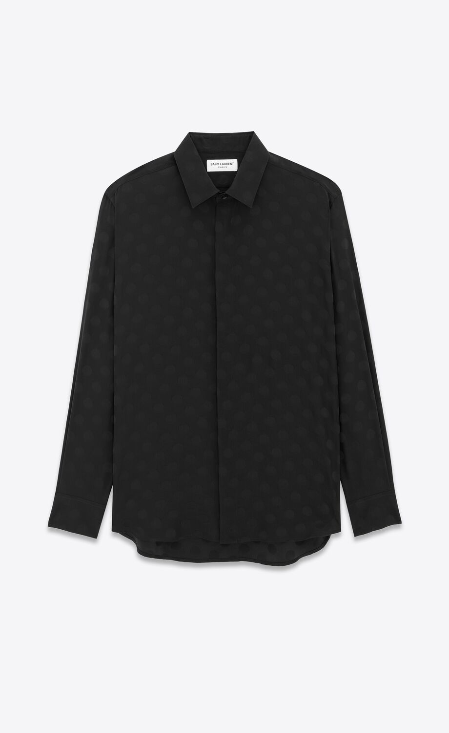 SHIRT IN DOTTED SHINY AND MATTE SILK | Saint Laurent | YSL.com