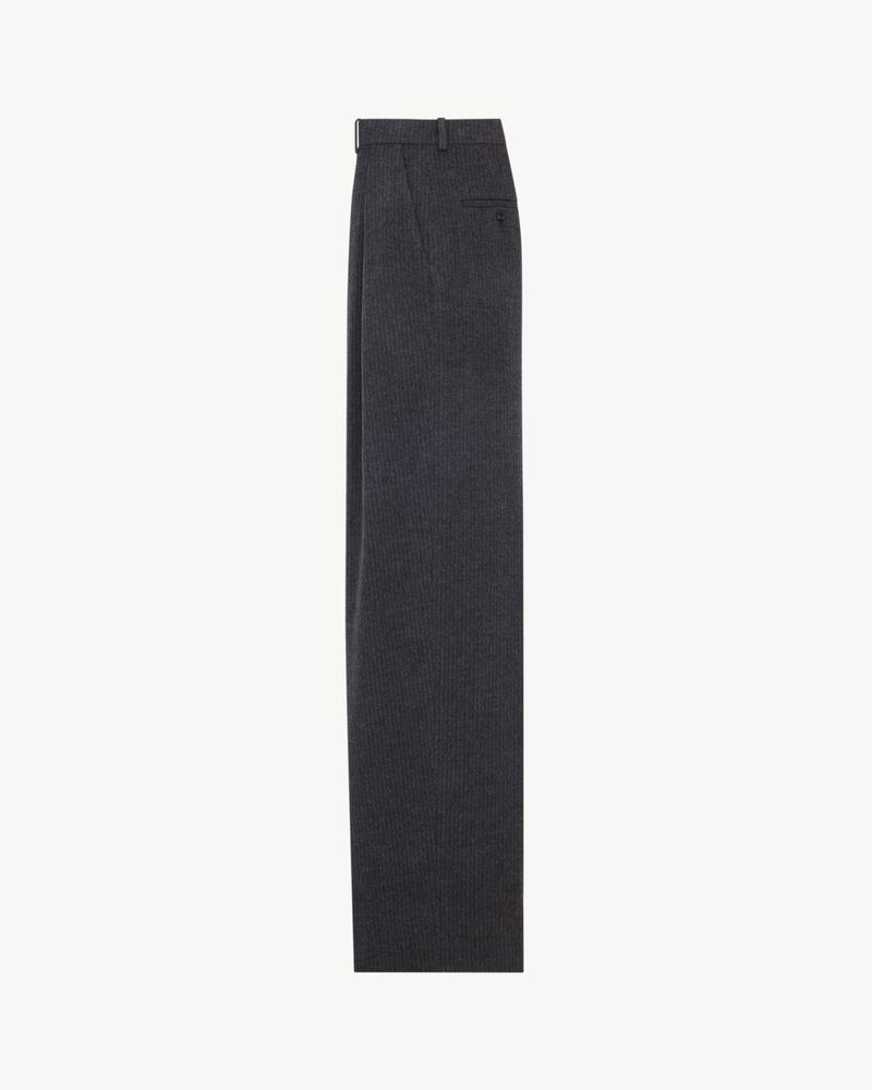 high-rise pants in striped wool and cashmere flannel