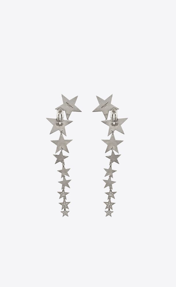 Long falling star earrings in metal | Saint Laurent Sweden | YSL.com