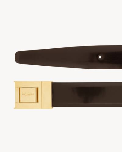 male buckle thin belt in brushed leather