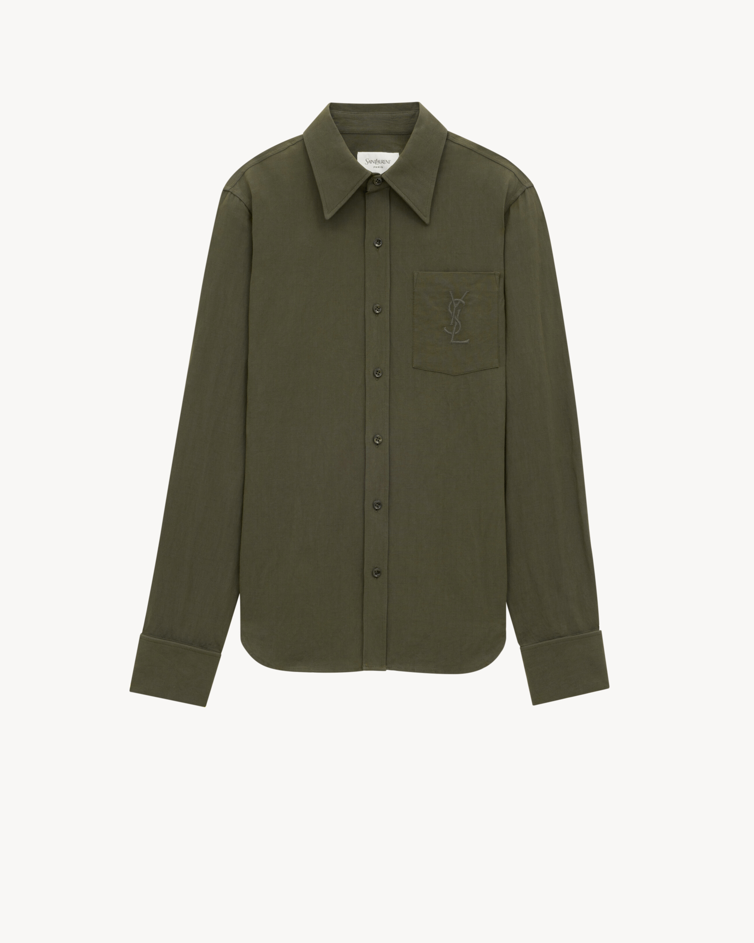 chemise CASSANDRE en lin et coton en Vert Saint Laurent YSL FR-FR