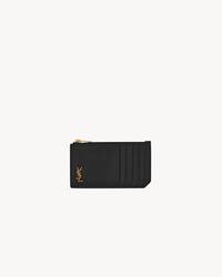 TINY CASSANDRE Zipped Fragments credit card case in SHINY LEATHER