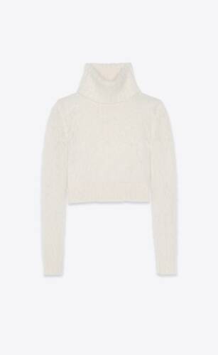cropped turtleneck sweater in mohair