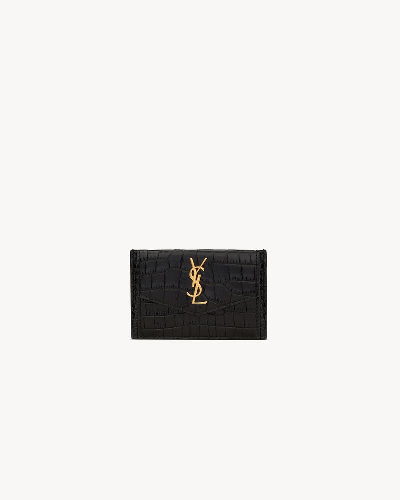 Ysl card holder black sale