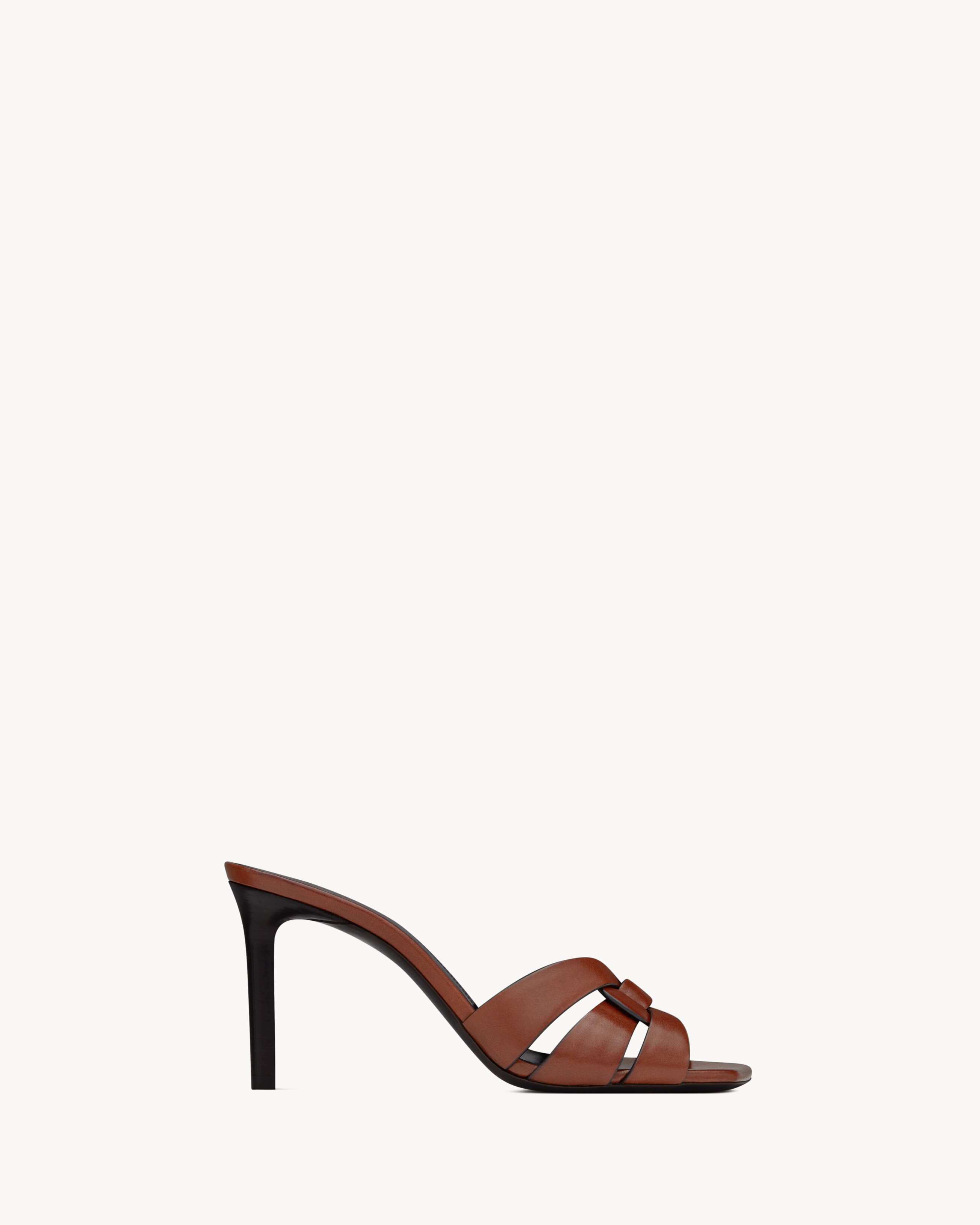 Mule TRIBUTE con tacco in pelle liscia