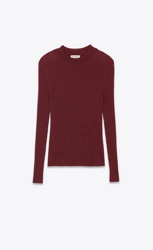 sweater in ribbed cashmere, wool and silk