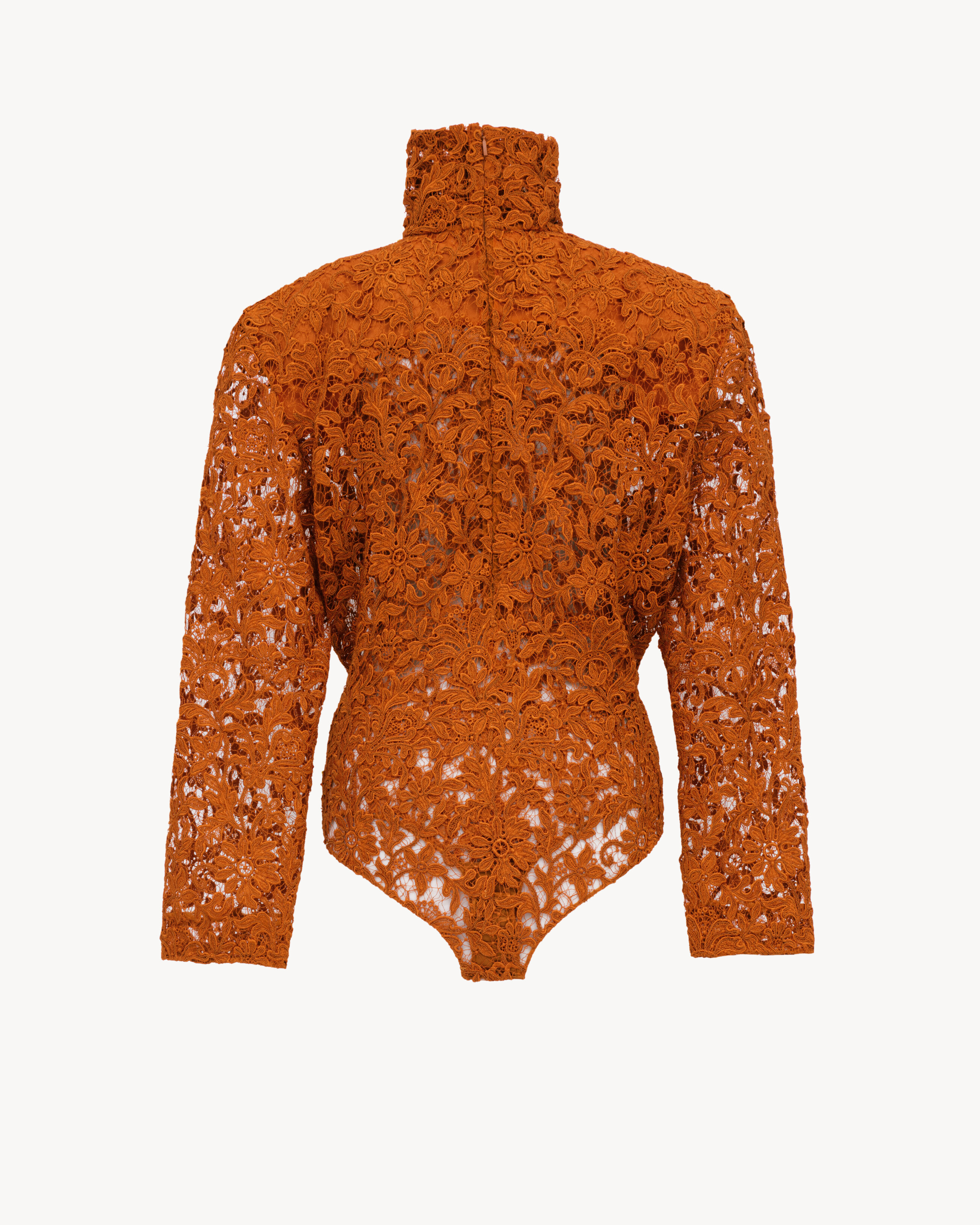 boxy bodysuit in guipure lace