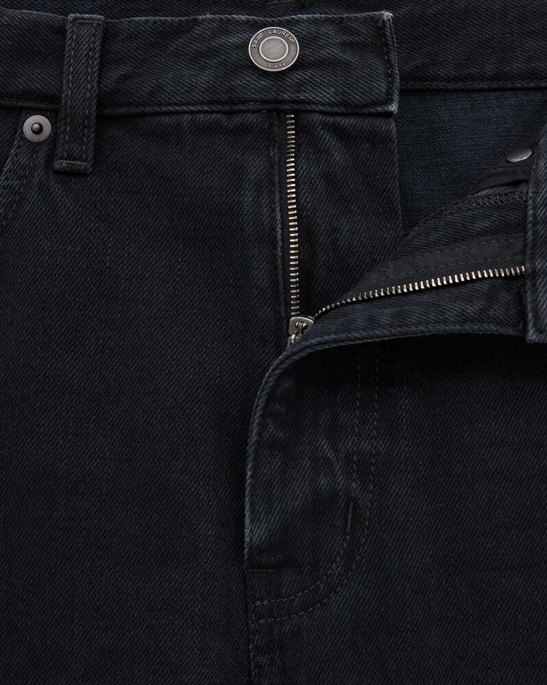 Straight Jeans in Carbon Black Denim