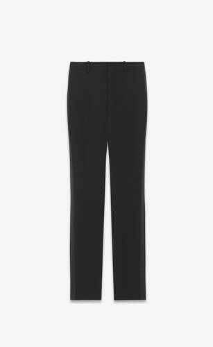 high-waisted tuxedo pants in grain de poudre