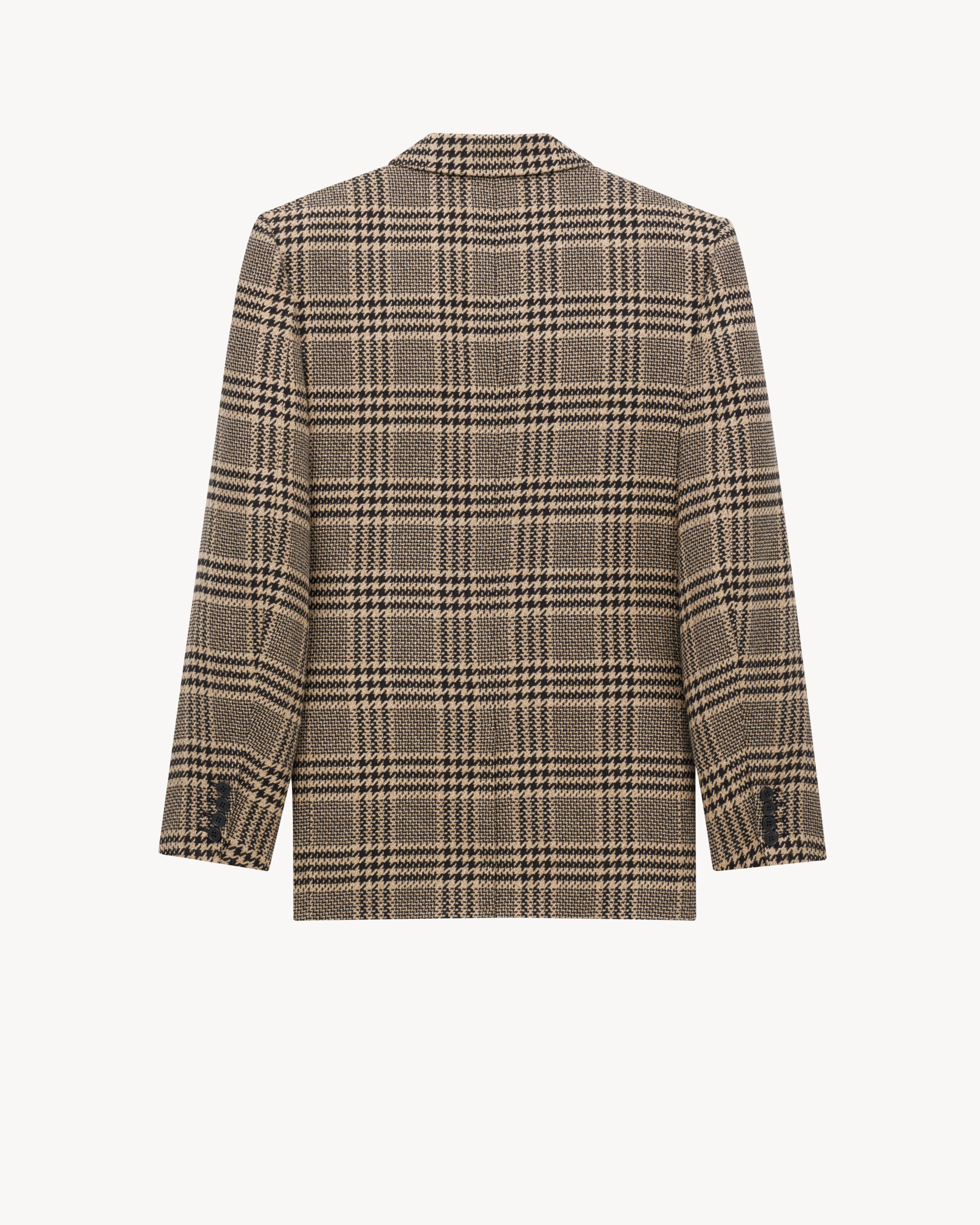 jacket in prince of wales silk and cashmere
