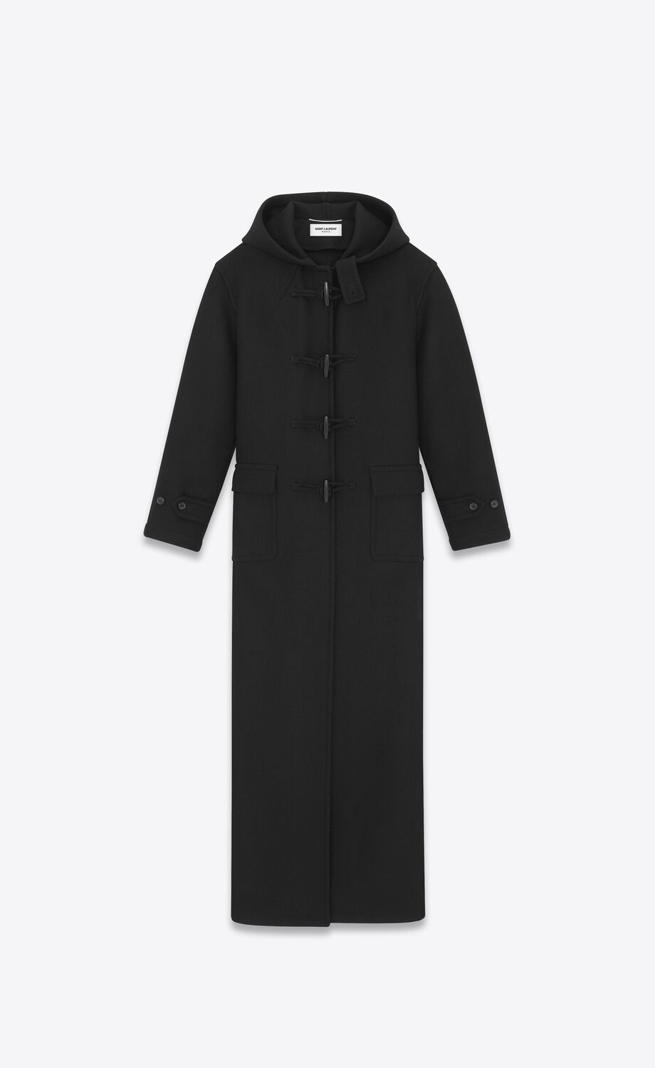 LONG DUFFLE COAT IN WOOL