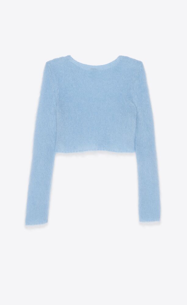 Cropped sweater in mohair | Saint Laurent | YSL.com