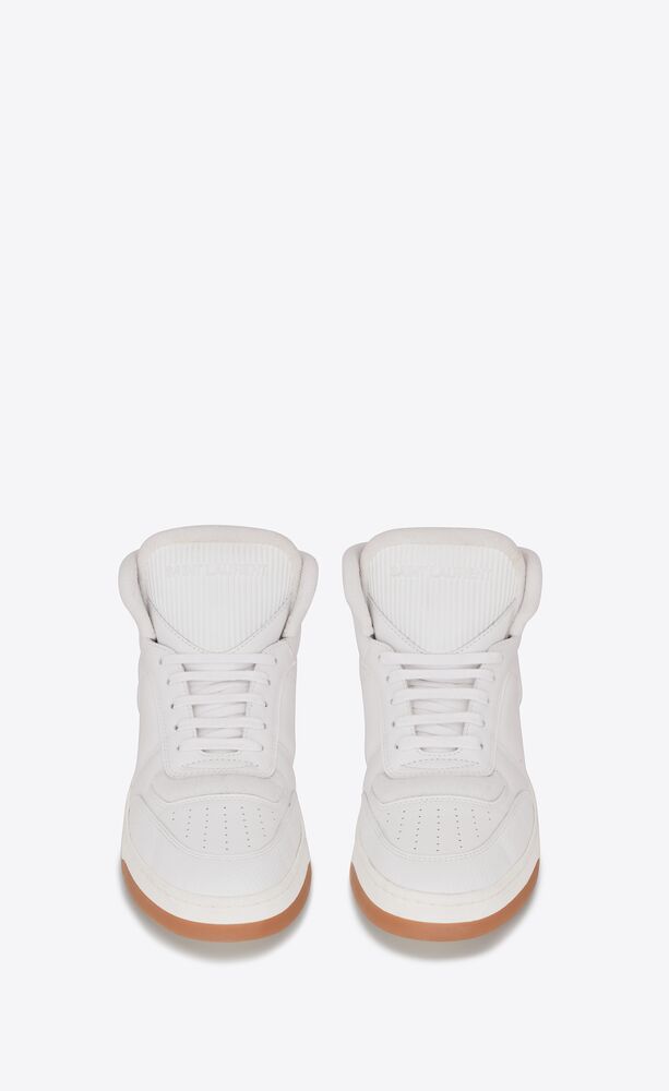 SL/80 mid-top sneakers in smooth and grained leather | Saint Laurent ...