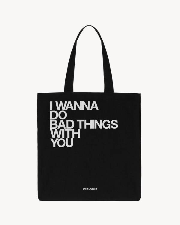 I wanna do bad things with you トートバッグ ブラック | Saint