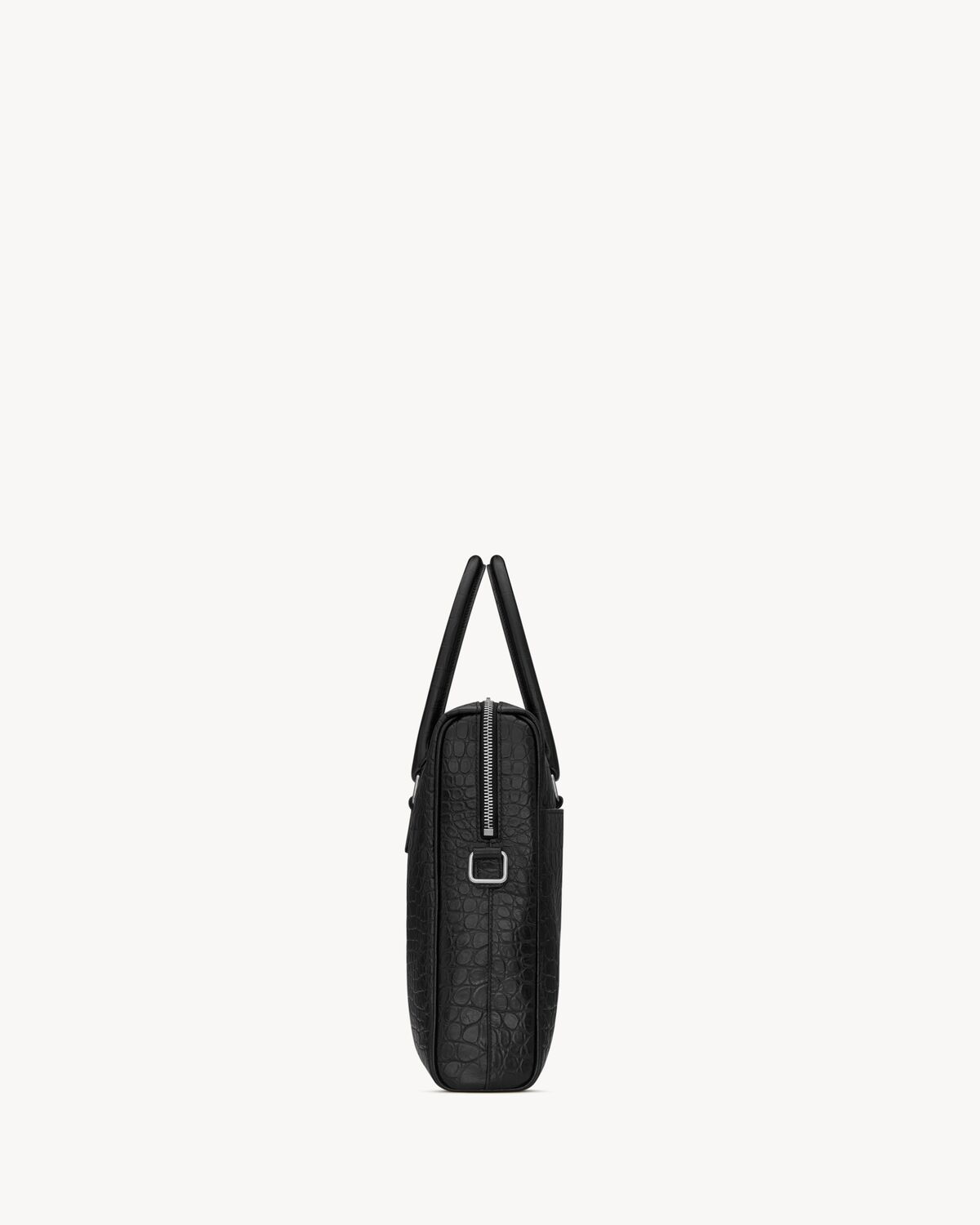 DUFFLE SAINT LAURENT porte-documents en cuir mat embossé crocodile