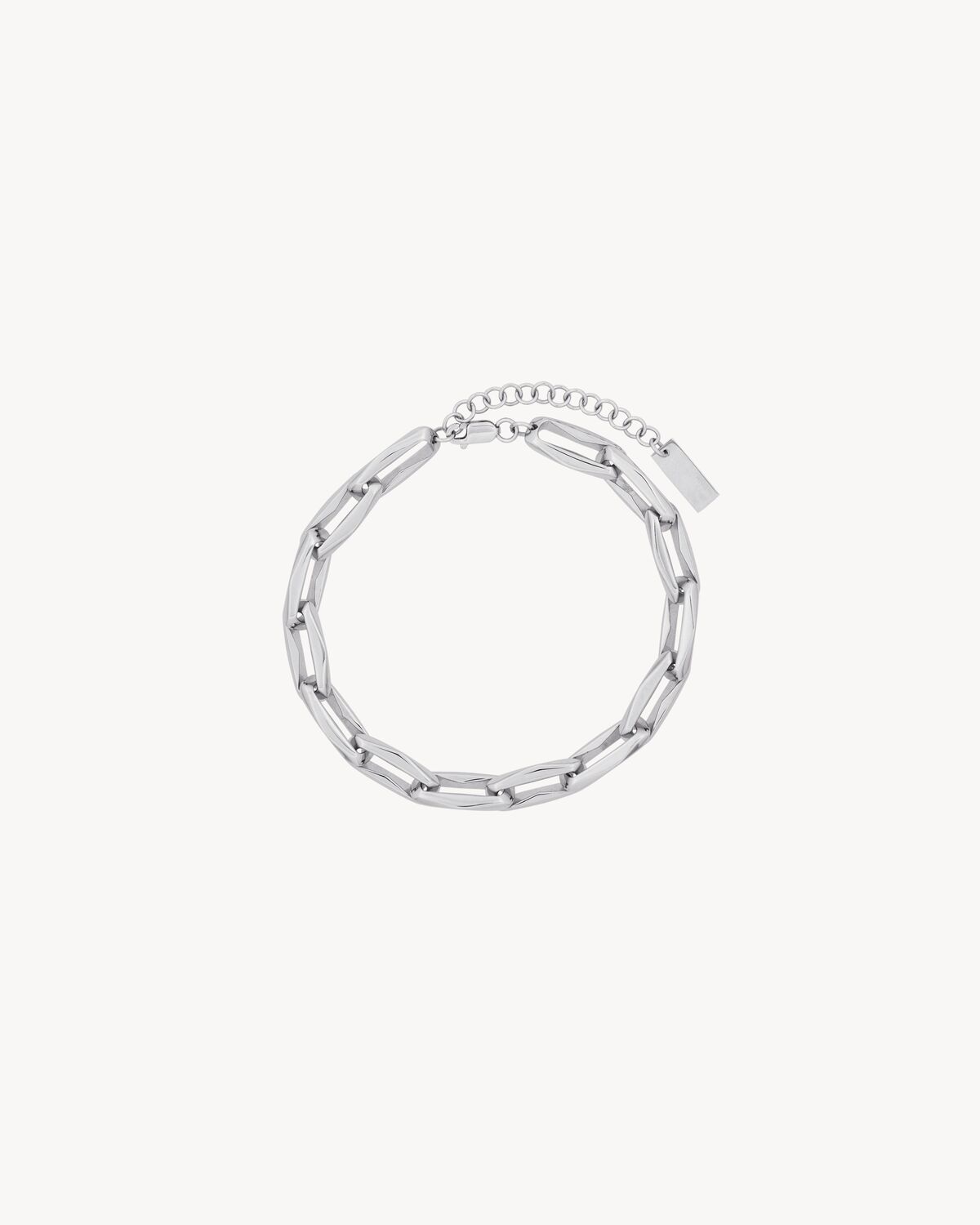 geometric chain bracelet in 18K grey gold